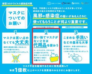 新型コロナウィルス感染症対策～マスクについてのお願い【厚生労働省】